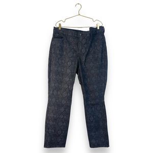 NYDJ Skinny Jeans 18W Womens Black Snake Skin Print Lift Tuck Tech 0268
